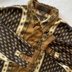 Vintage Seta Per Uomo 100% Silk Shirt Size Medium
